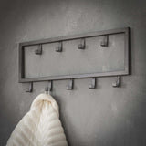 Industrial Coat Rack Milano 9 hooks Brushed Metal silver 