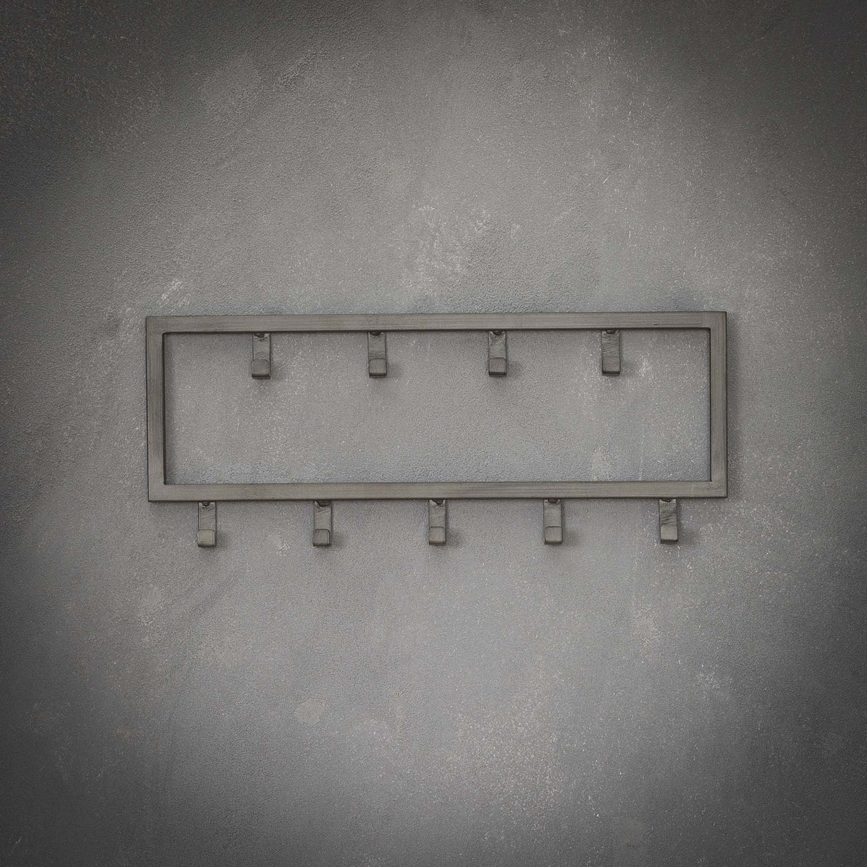 Industrial Coat Rack Milano 9 hooks Brushed Metal silver 