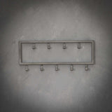Industrial Coat Rack Milano 9 hooks Brushed Metal silver 