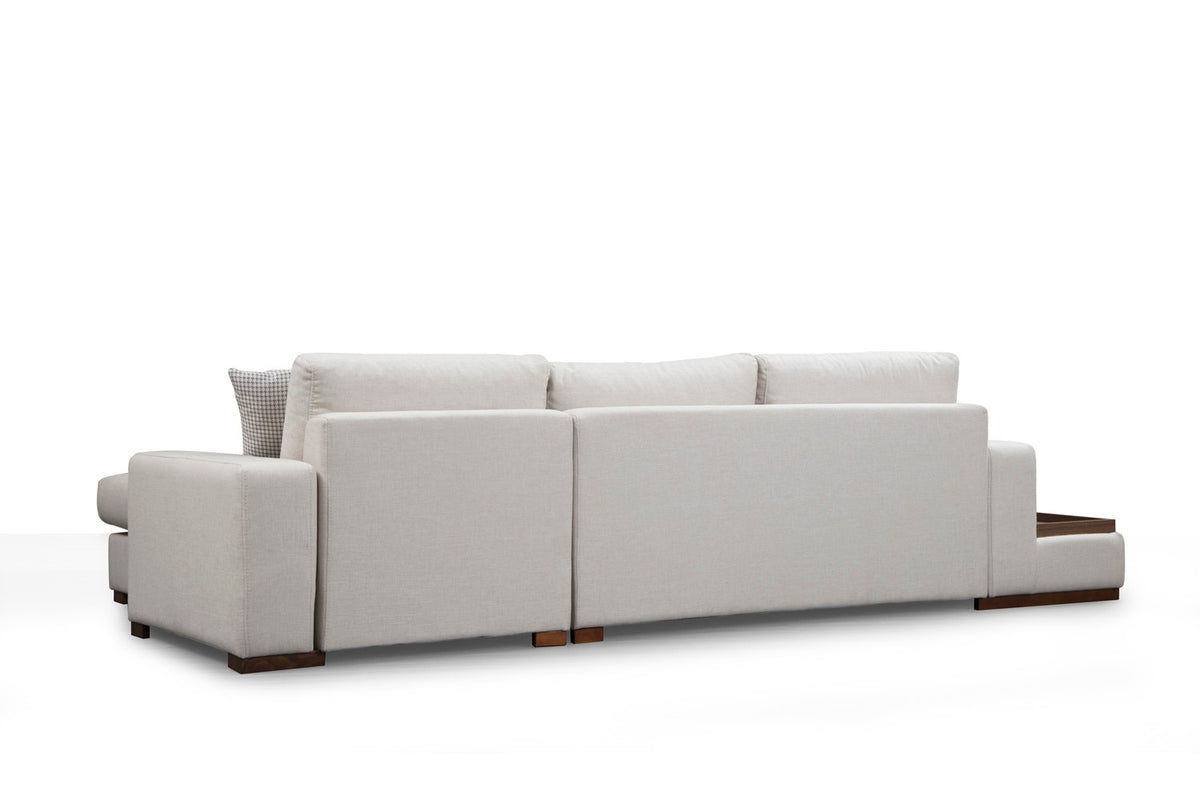 Sofas - Corner Sofa Right Loop Beige - With Table - Dimehouse