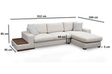 Sofas - Corner Sofa Right Loop Beige - With Table - Dimehouse