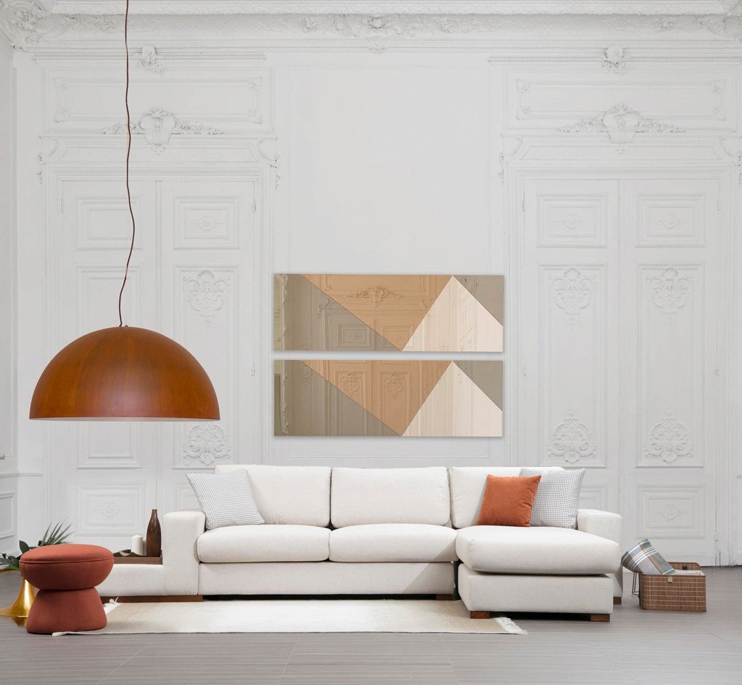 Sofas - Corner Sofa Right Loop Beige - With Table - Dimehouse