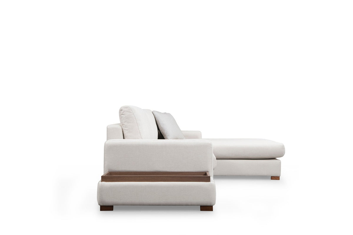 Sofas - Corner Sofa Right Loop Beige - With Table - Dimehouse
