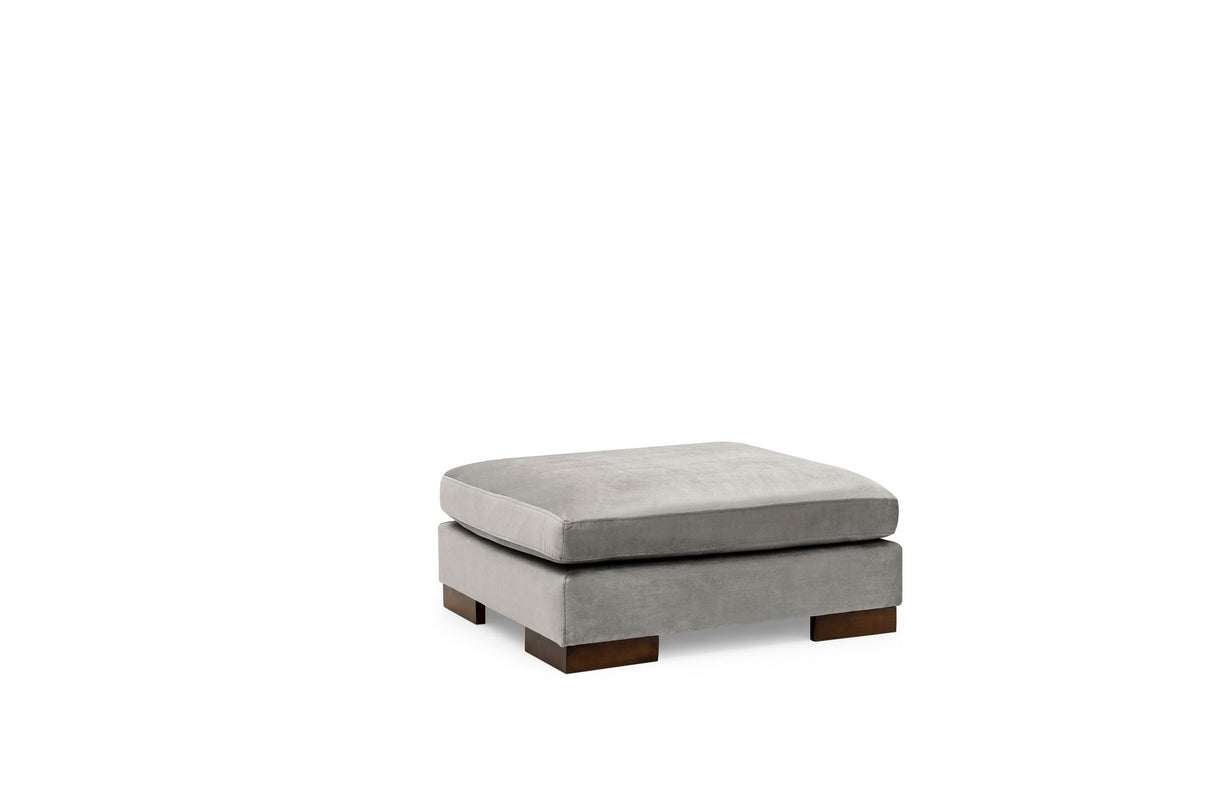Corner Sofa Right Tulip Light Gray - With Ottoman 