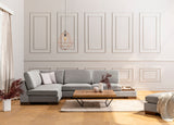 Corner Sofa Left Tulip Light Gray - With Ottoman 