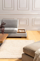 Corner Sofa Left Tulip Light Gray - With Ottoman 