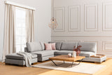 Corner Sofa Left Tulip Light Gray - With Ottoman 