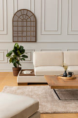 Corner Sofa Right Tulip Beige - With Ottoman 