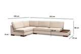 Corner Sofa Left Tulip Beige - With Ottoman 