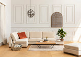 Corner Sofa Left Tulip Beige - With Ottoman 
