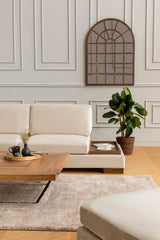 Corner Sofa Left Tulip Beige - With Ottoman 