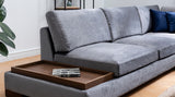 Corner Sofa Right Tulip Dark Gray - With Ottoman 