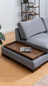 Corner Sofa Right Tulip Dark Gray - With Ottoman 