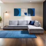 Corner Sofa Right Tulip Dark Gray - With Ottoman 