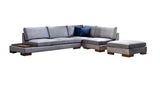 Corner Sofa Right Tulip Dark Gray - With Ottoman 
