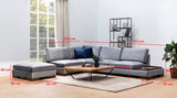 Corner Sofa Left Tulip Dark Gray - With Ottoman 