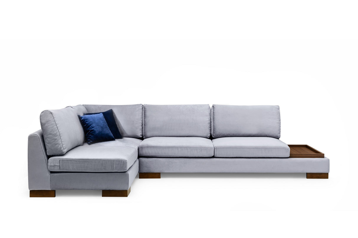 Corner sofa on the left tulip dark gray