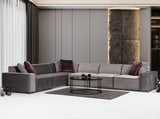 XL Corner Sofa Left Lego Velvet Gray 
