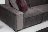 XL Corner Sofa Left Lego Velvet Gray 