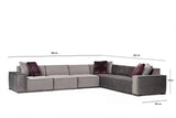 XL Corner Sofa Right Lego Velvet Gray 