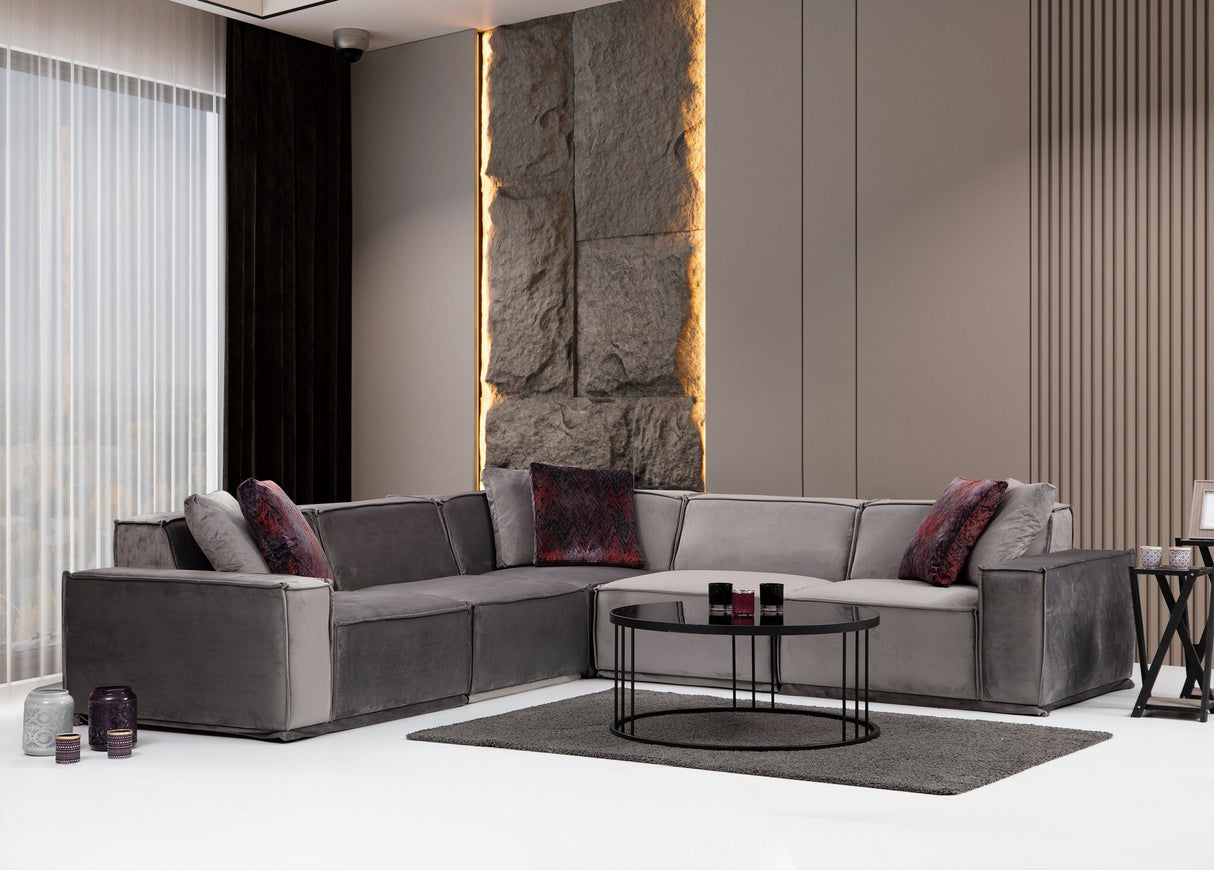 Corner sofa Lego Velvet Gray 