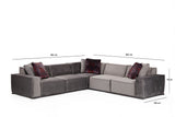 Corner sofa Lego Velvet Gray 