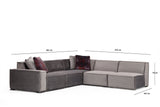 Corner Sofa Right Lego Velvet Gray 