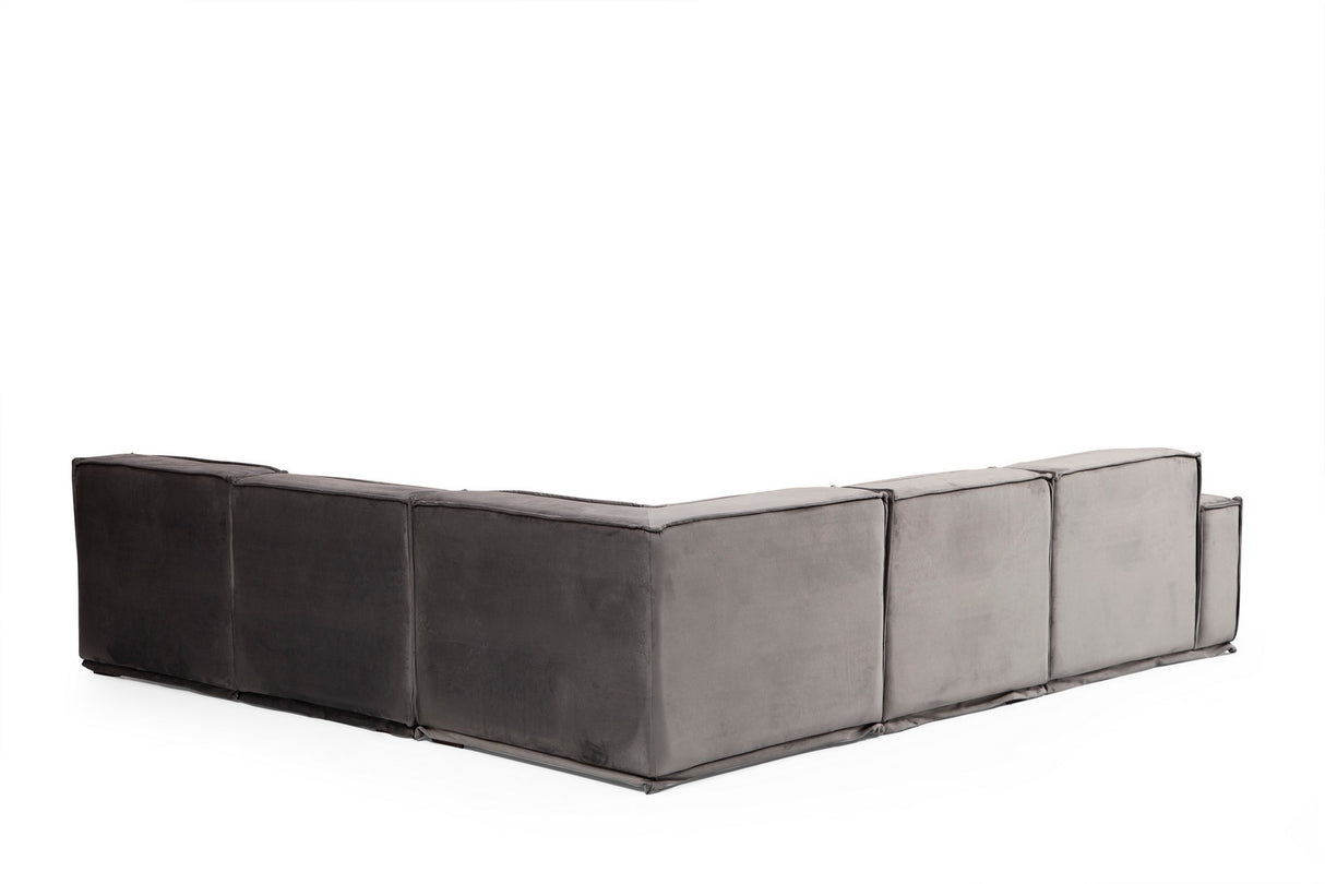 Corner Sofa Right Lego Velvet Gray 