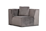 Corner Sofa Right Lego Velvet Gray 