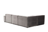 Corner Sofa Left Lego Gray Velvet 