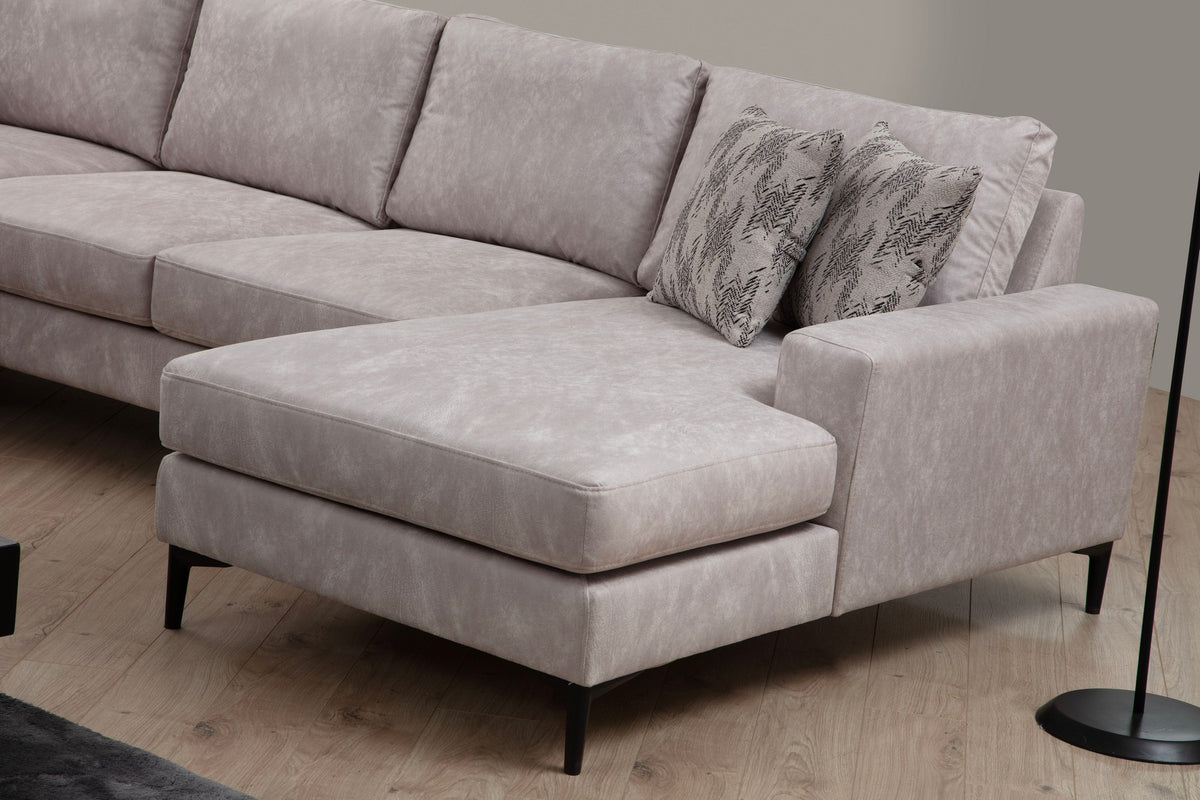 Sofas - U - sofa Corner sofa Gray Fabric 314x200 cm - Left - Porto - Dimehouse