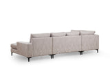 Sofas - U - sofa Corner sofa Gray Fabric 314x200 cm - Left - Porto - Dimehouse