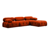 Banken - Modulaire XXL hoekbank met hocker Oranje rood Stof Bubble - Dimehouse