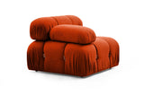 Banken - Modulaire XXL hoekbank met hocker Oranje rood Stof Bubble - Dimehouse