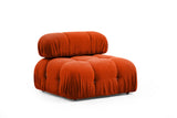 Banken - Modulaire XXL hoekbank met hocker Oranje rood Stof Bubble - Dimehouse