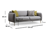 3-seater Sofa Bed Sevilla Gray Fabric 