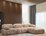 Banken - Modulaire XXL hoekbank Bubble met hocker - velvet beige - Dimehouse