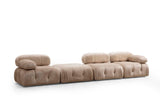 Banken - Modulaire XXL hoekbank Bubble met hocker - velvet beige - Dimehouse
