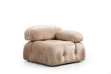 Banken - Modulaire XXL hoekbank Bubble met hocker - velvet beige - Dimehouse