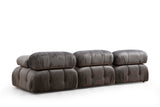 Banken - Modulaire XXL hoekbank Bubble met hocker - velvet grijs - Dimehouse
