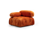 Banken - Modulaire XXL hoekbank Bubble met hocker - velvet oranje - Dimehouse