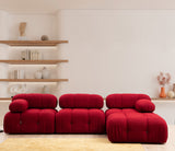 Banken - Modulaire XXL hoekbank Bubble met hocker - velvet rood - Dimehouse