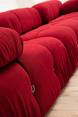 Banken - Modulaire XXL hoekbank Bubble met hocker - velvet rood - Dimehouse