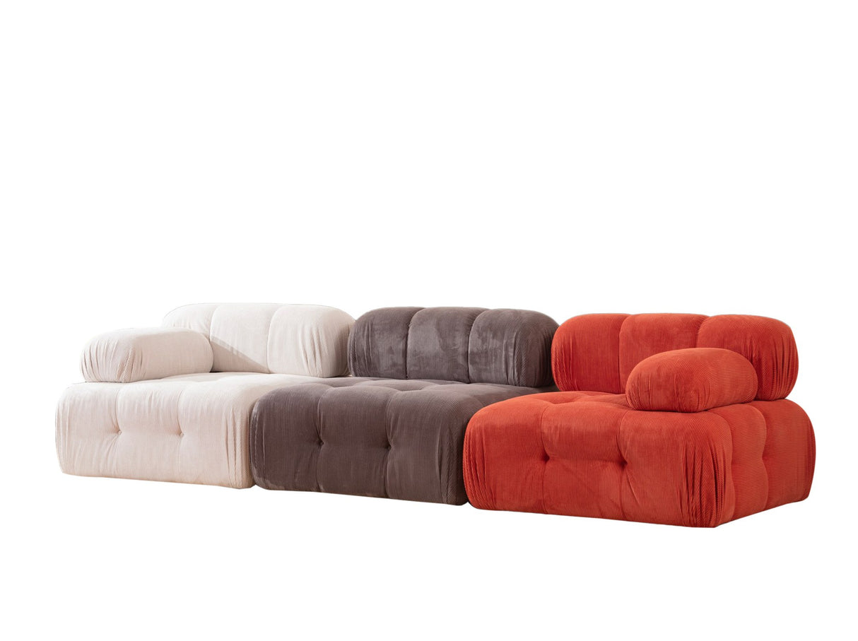 Banken - Modulaire bank 3 elementen Doblo rood wit grijs - Dimehouse