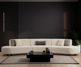 Corner sofa Beige patterned fabric organic Pars - XXXL 390 cm 