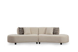 Corner sofa Beige stained fabric organic Pars - XXXL 300 cm 