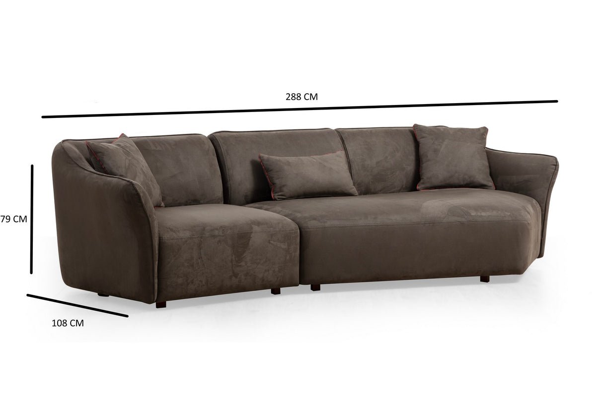 3-seater Corner Sofa Mentis Brown - Subtle Corner 