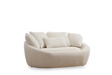 Banken - Loveseat 2 - zits bank crème boucle - organisch 155 cm - Midye - Dimehouse