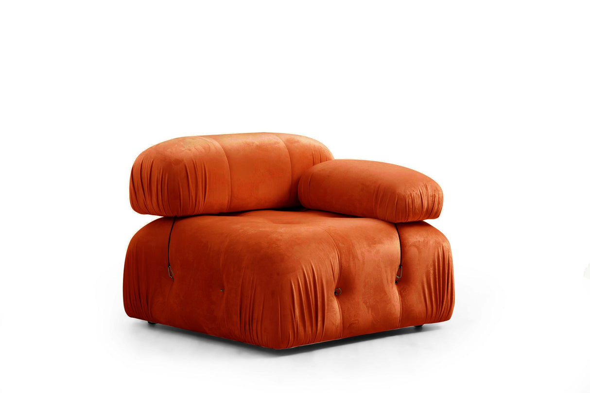 Banken - Modulaire bank 3 - zits Bubble velvet oranje - Dimehouse