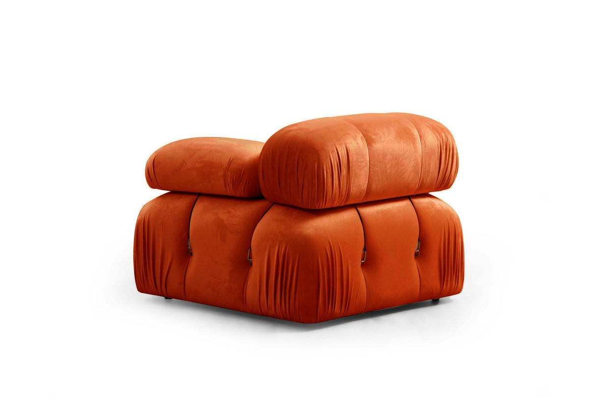 Banken - Modulaire bank 3 - zits Bubble velvet oranje - Dimehouse